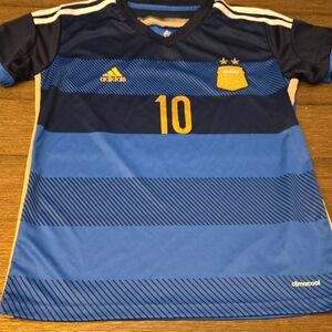 Adidas Kids Navy and Gold Striped Jersey